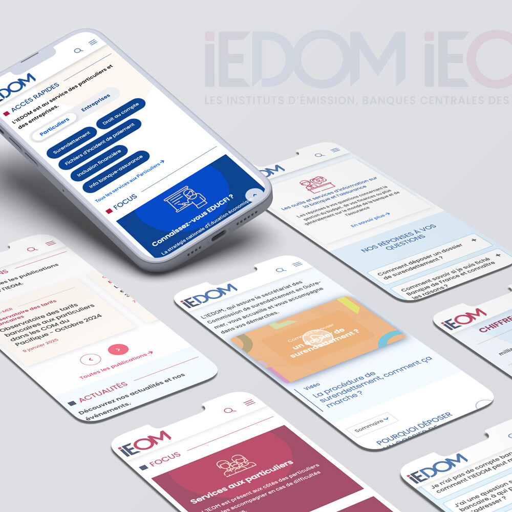 Écrans refonte site institutionnel