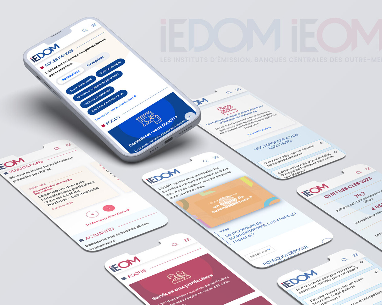 Écrans refonte site institutionnel