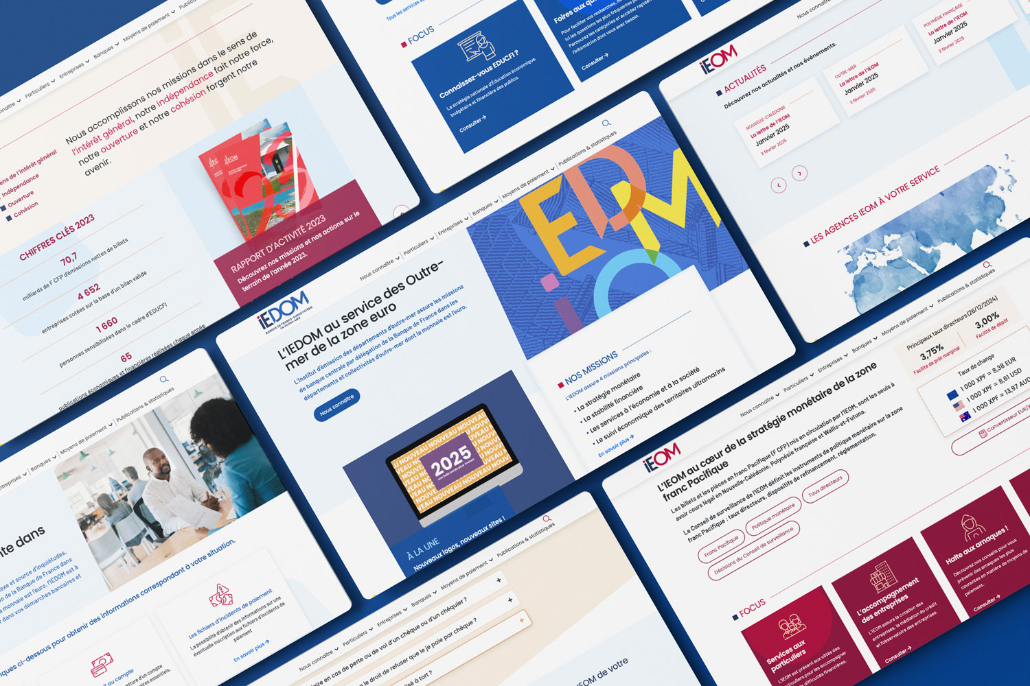Écrans refonte site institutionnel